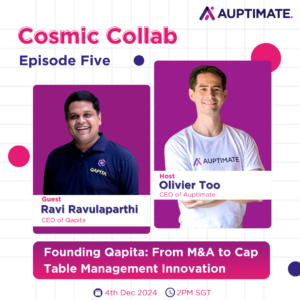 Podcast Cover - Cosmic Collab Episode 5: Founding Qapita: From M&A to Cap Table Management Innovation